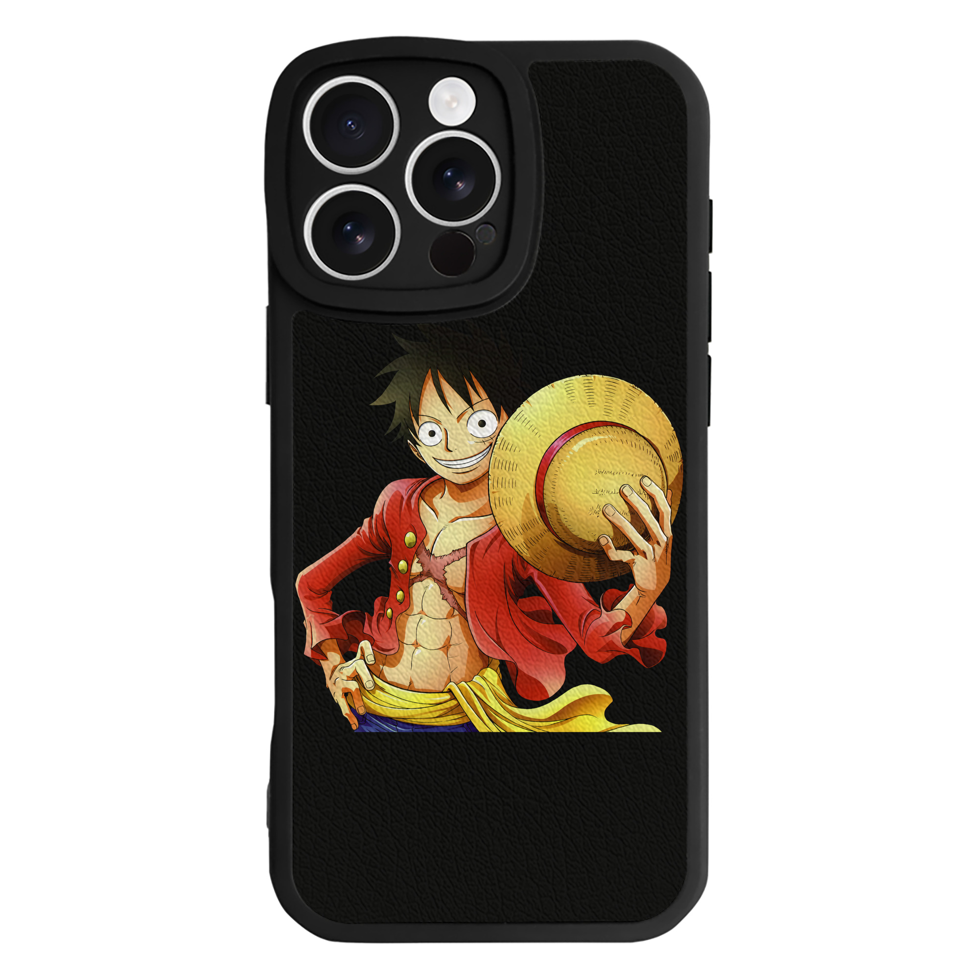 （画像用） ワンピース モンキー・D・ルフィ ONE PIECE Monkey D. Luffy 【iPhone 16シリーズ対応】シリコンスマホケース（レザー調） 材質：シリコン